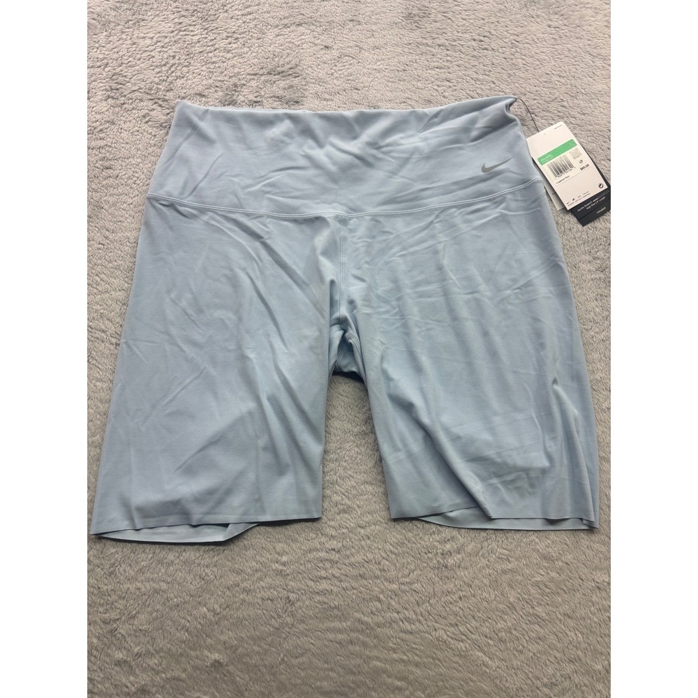 Nike Zenvy High Rise 8" Biker Shorts XL Light Blue InfinaSoft Dri-FIt see desc.